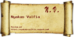 Nyakas Vulfia névjegykártya